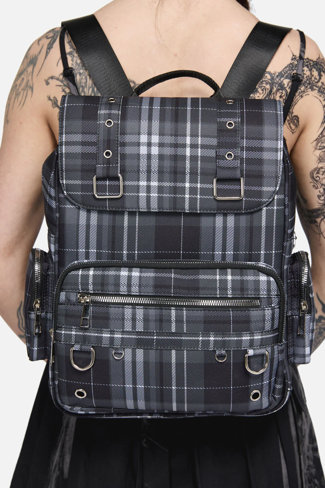 Grey Tartan Backpack - Image 2