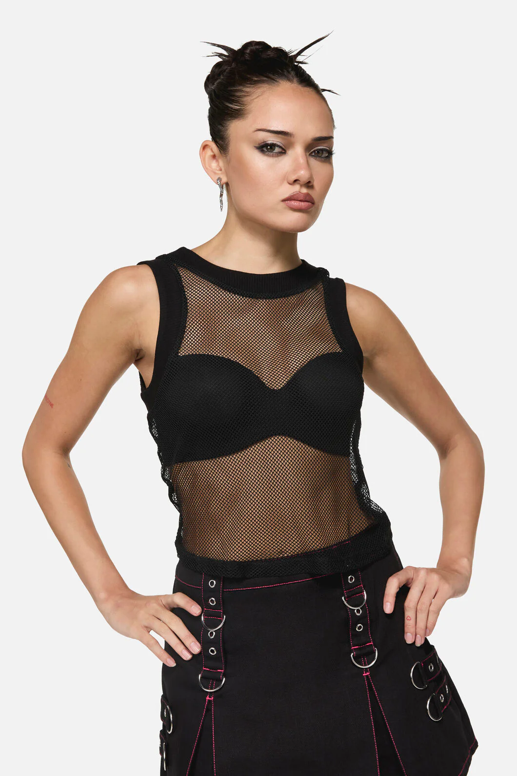 Black Grunge Fishnet Tank - Image 2