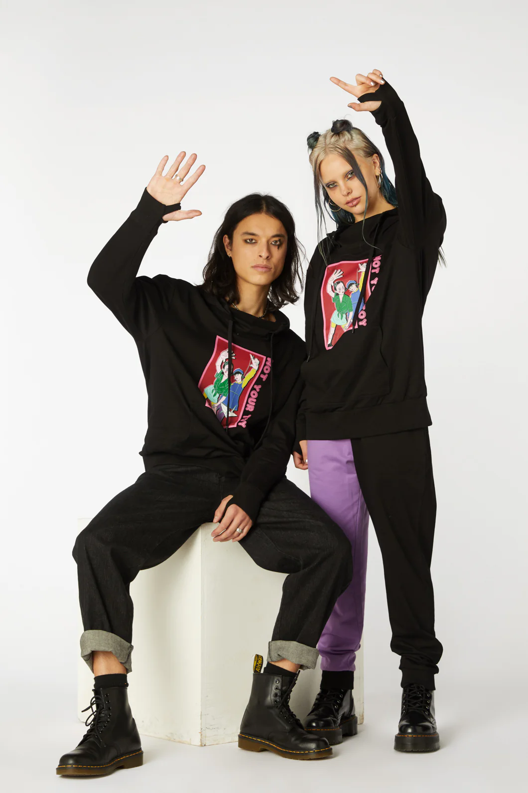 Grunge Printed Hoodie - Image 2
