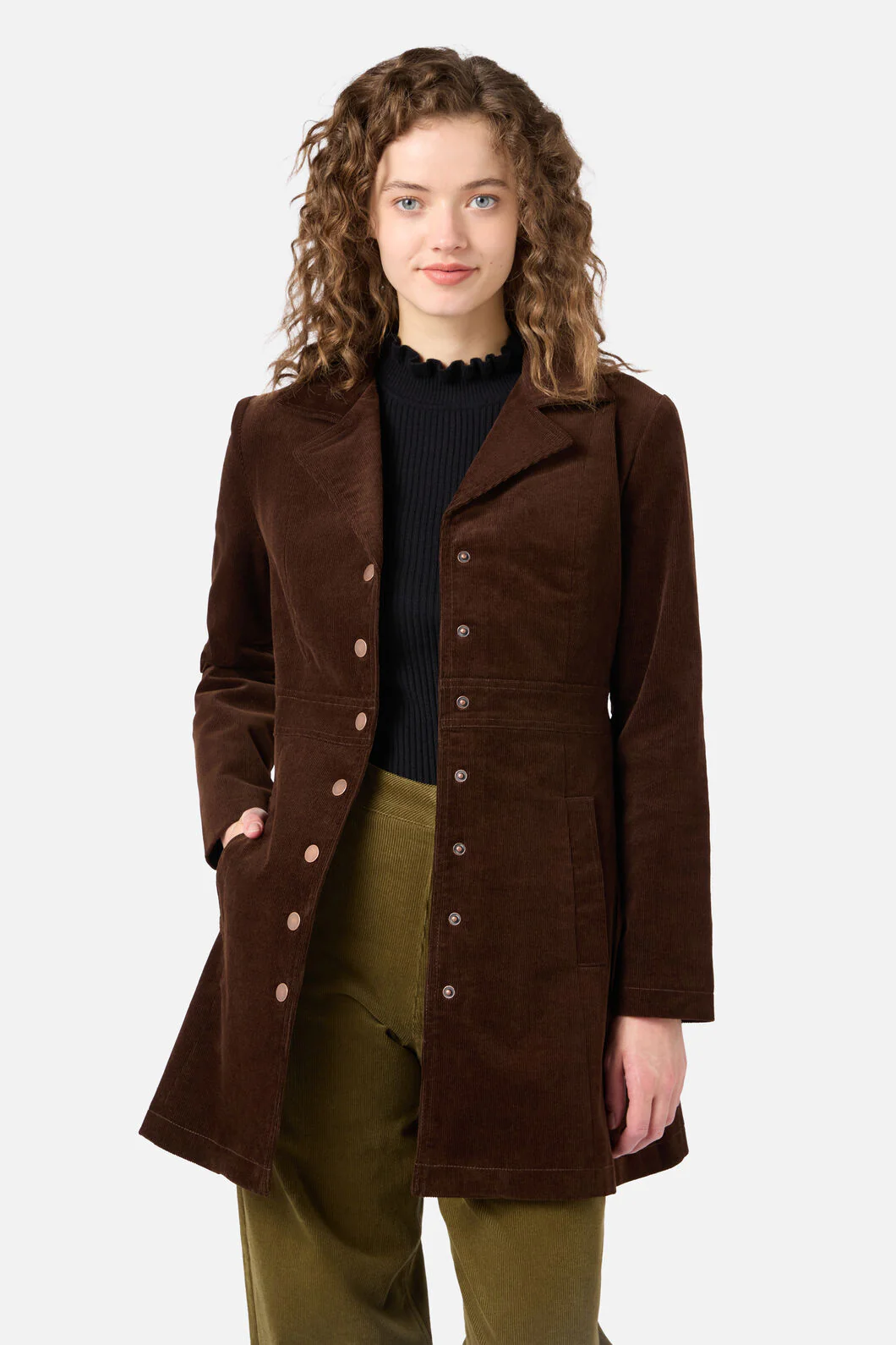 Hazel A-Line Long Cord Jacket - Image 2