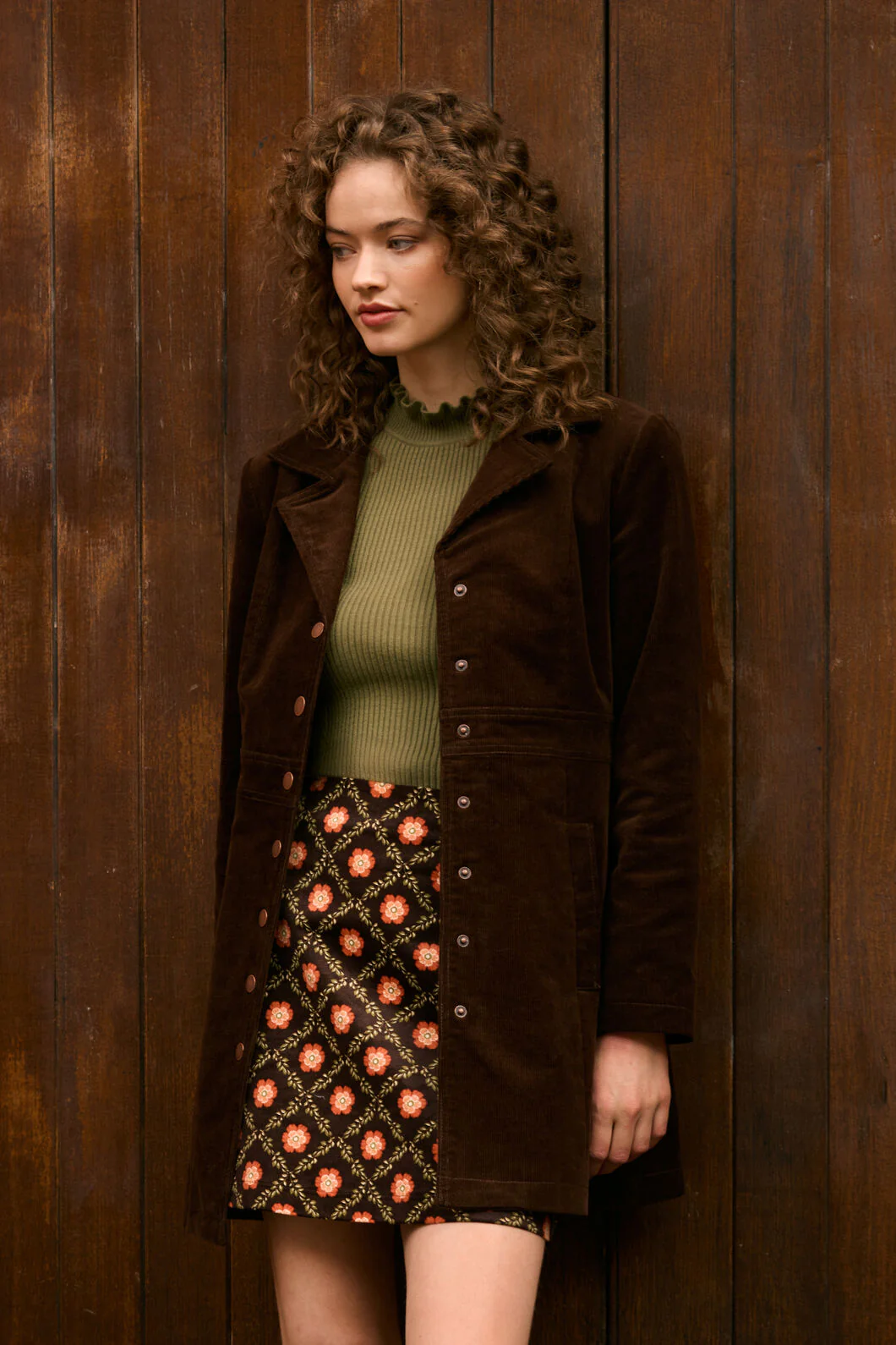 Hazel A-Line Long Cord Jacket - Image 4