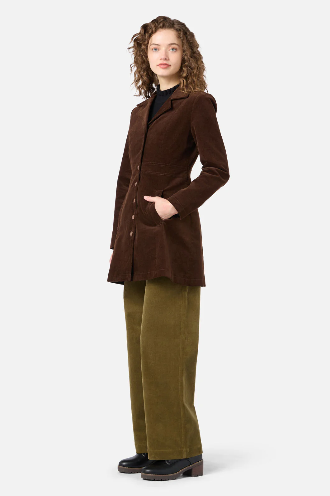 Hazel A-Line Long Cord Jacket - Image 6