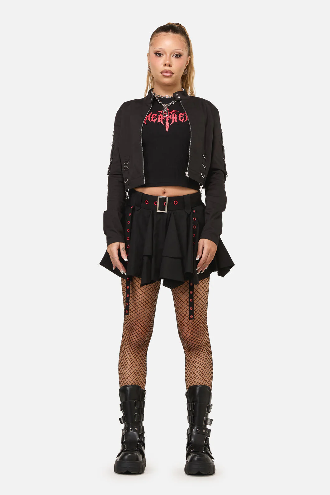 Heathen Goth Eyelet Skort - Image 2