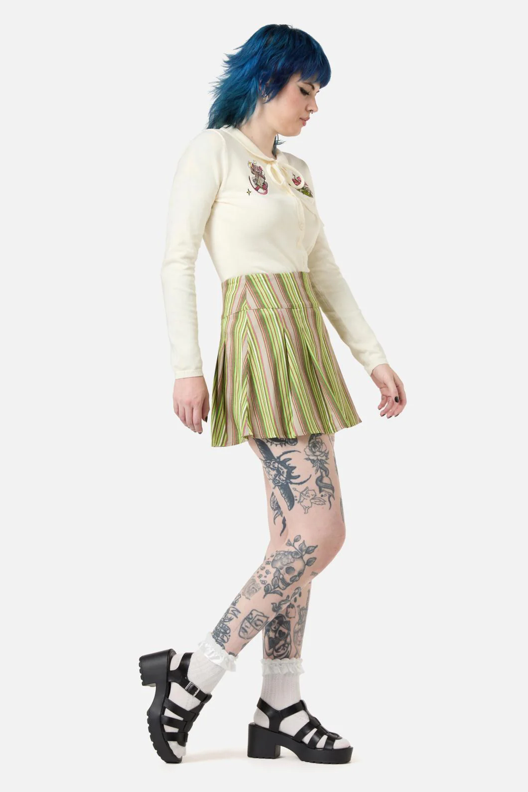 Homily Stripe Cord Skirt - Image 2