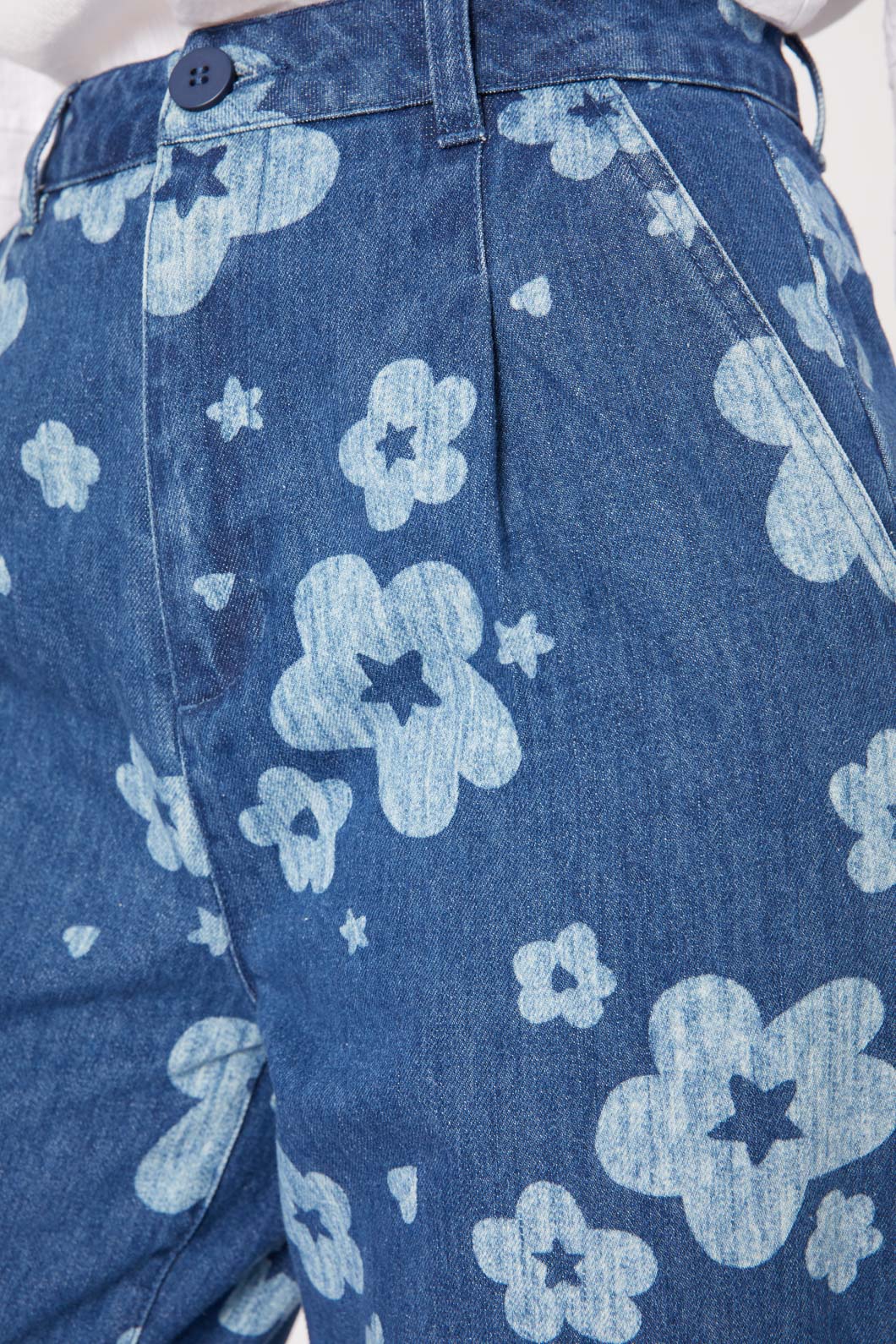 Indigo Starry Flwr Taperd Jean - Image 7