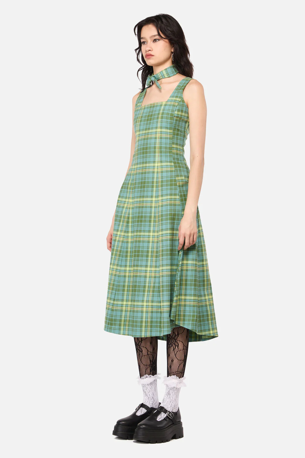 Insect Obsessed Tartan Midi Dress - Image 3