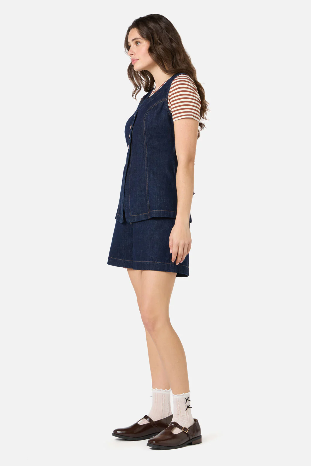 Jillian Long Denim Vest - Image 3