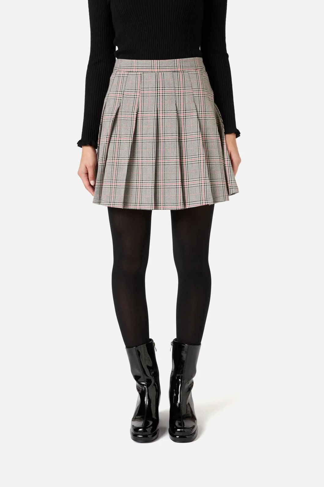 Joe Check Pleated Mini Skirt - Image 2