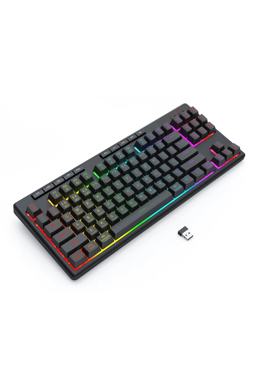 Redragon K516RGB-PRO Shiva Black 87-Key Wireless RGB Gaming Keyboard - Image 5