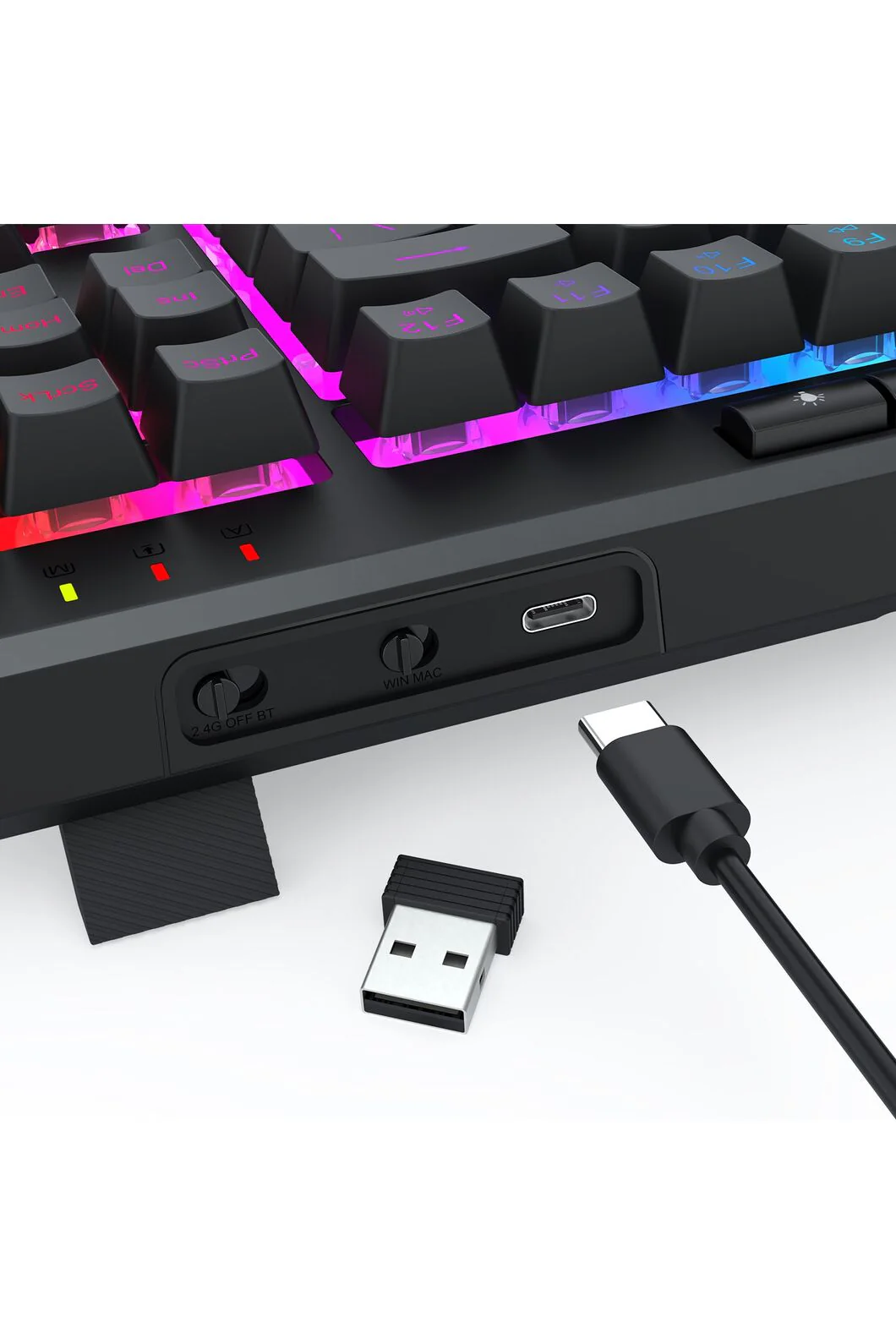 Redragon K516RGB-PRO Shiva Black 87-Key Wireless RGB Gaming Keyboard - Image 7