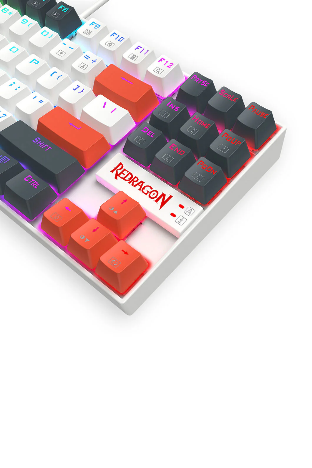 Redragon K552WLR-RGB Kumara Wired Mechanical Keyboard - White/Orange - Image 7