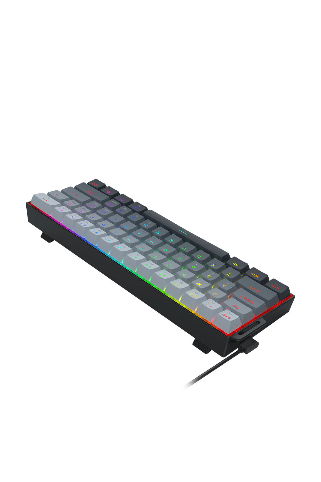 Redragon K617GGB-RGB-MP Fizz Grey 60% Rapid Trigger Magnetic RGB Gaming Keyboard - Image 6