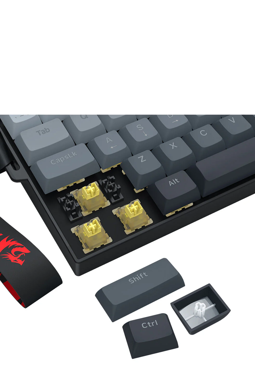 Redragon K617GGB-RGB-MP Fizz Grey 60% Rapid Trigger Magnetic RGB Gaming Keyboard - Image 8