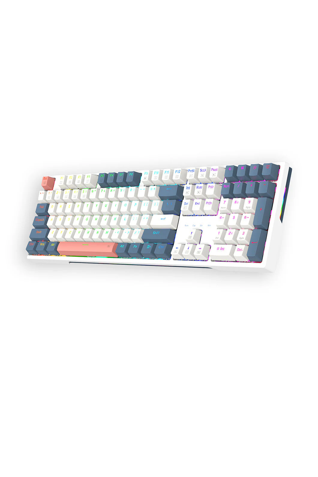 Redragon K668WBO-RGB Trundle KB - White/Blue - Image 2
