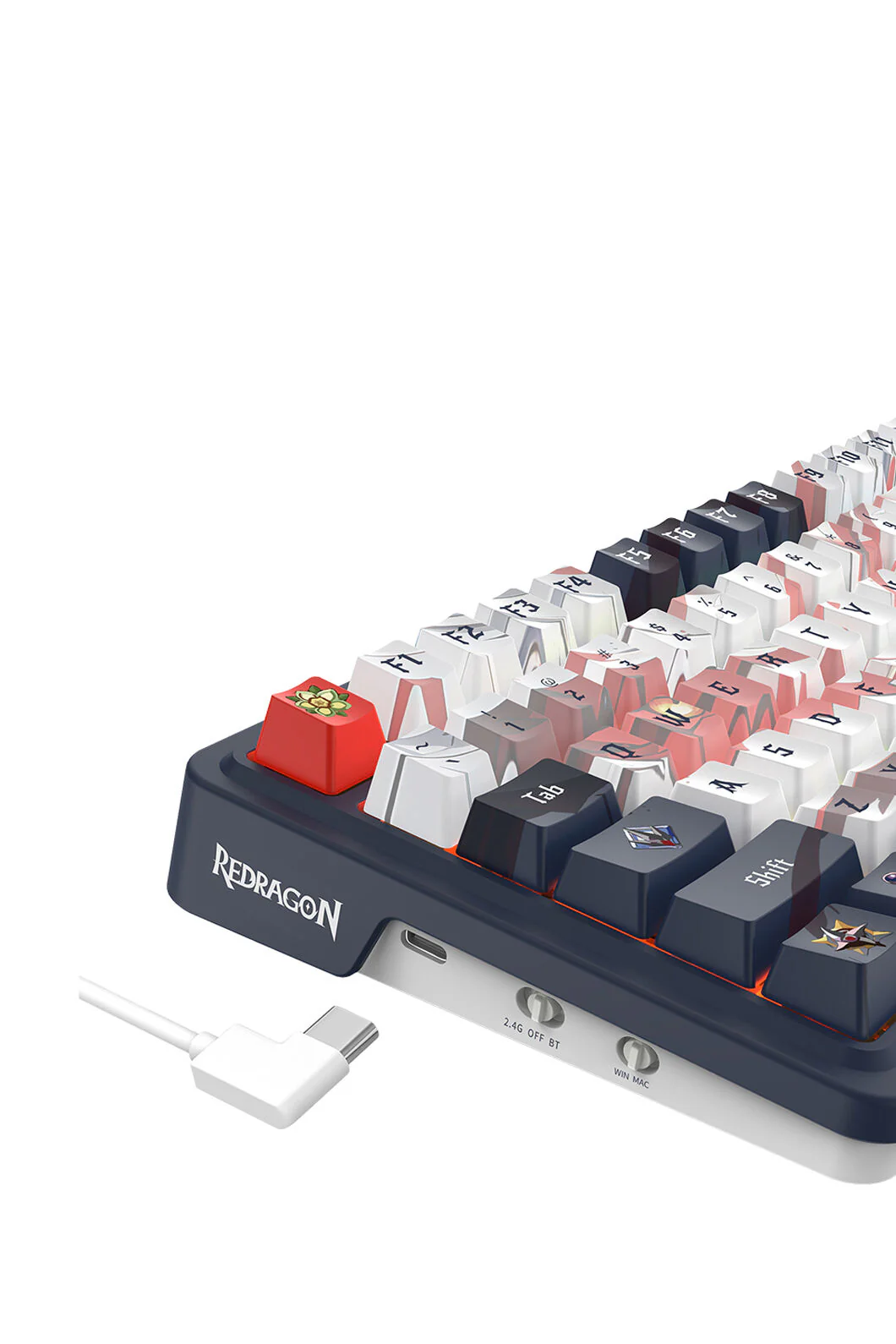 Redragon K686AK RGB Pro EISA Navy White 98+1 Gasket Wireless Mechanical Keyboard - Image 7