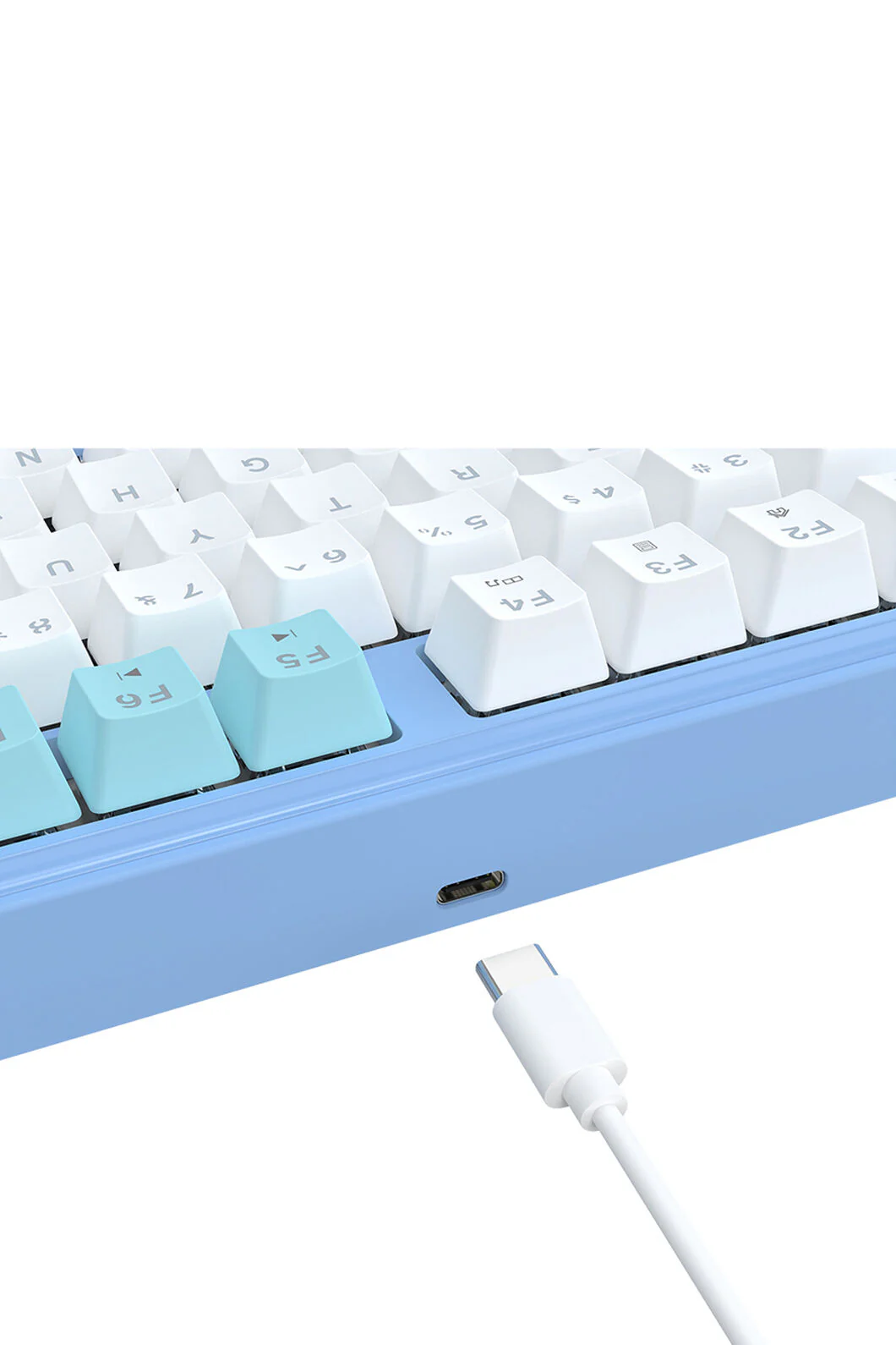 Redragon K707WBB RGB S.Blade White/Blue TKL Gasket Mounted Linear Gaming Keyboard - Image 7