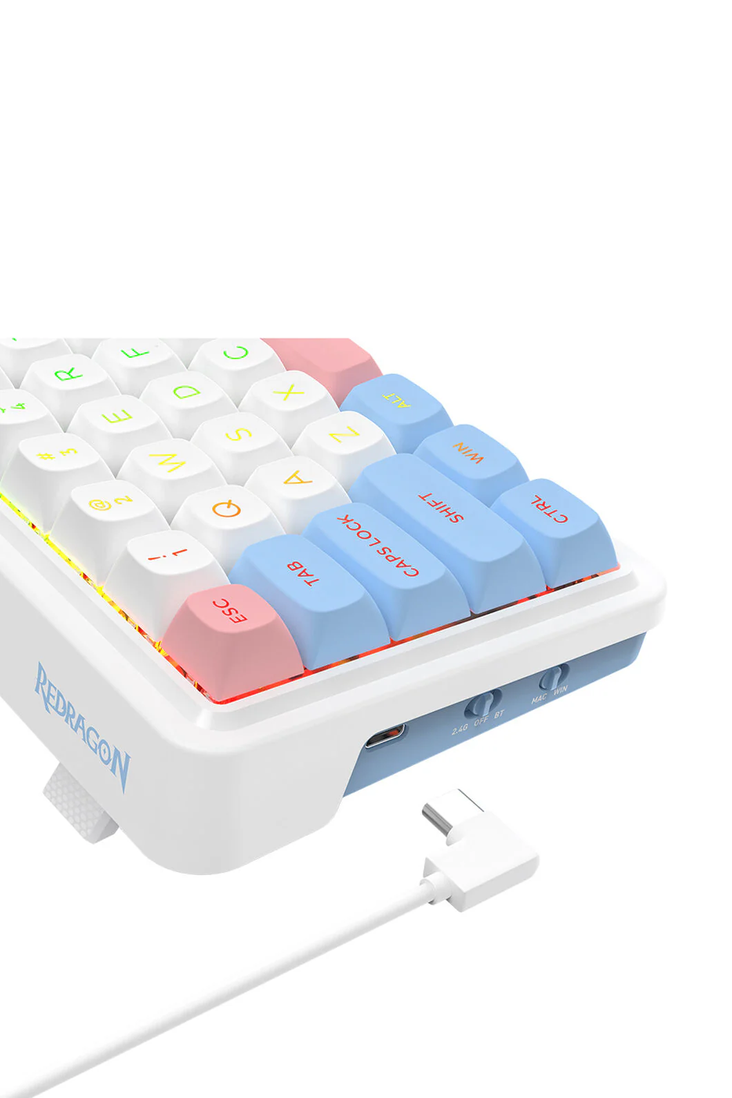 Redragon K709WBP RGB Pro Nova White/Blue/Pink 65% Wireless Gasket Gaming Keyboard - Image 7