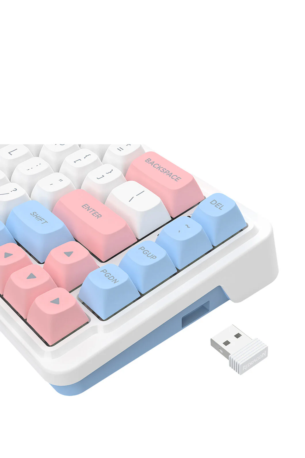 Redragon K709WBP RGB Pro Nova White/Blue/Pink 65% Wireless Gasket Gaming Keyboard - Image 9