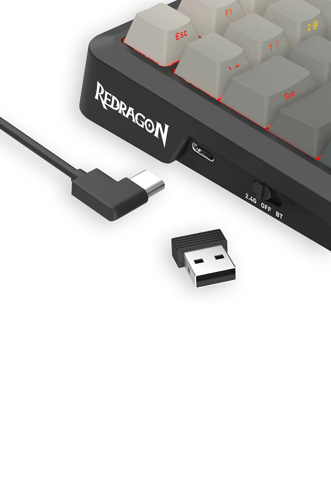 Redragon K724-PRO BEHEMOTH Black 75% Gasket Tri-Mode Mechanical Gaming Keyboard - Image 11