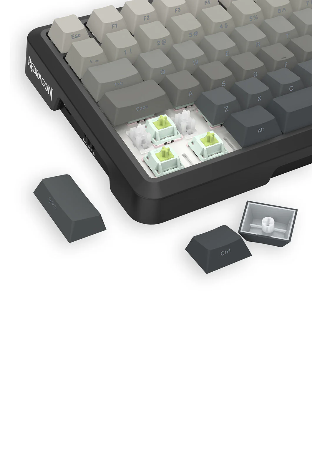 Redragon K724-PRO BEHEMOTH Black 75% Gasket Tri-Mode Mechanical Gaming Keyboard - Image 12