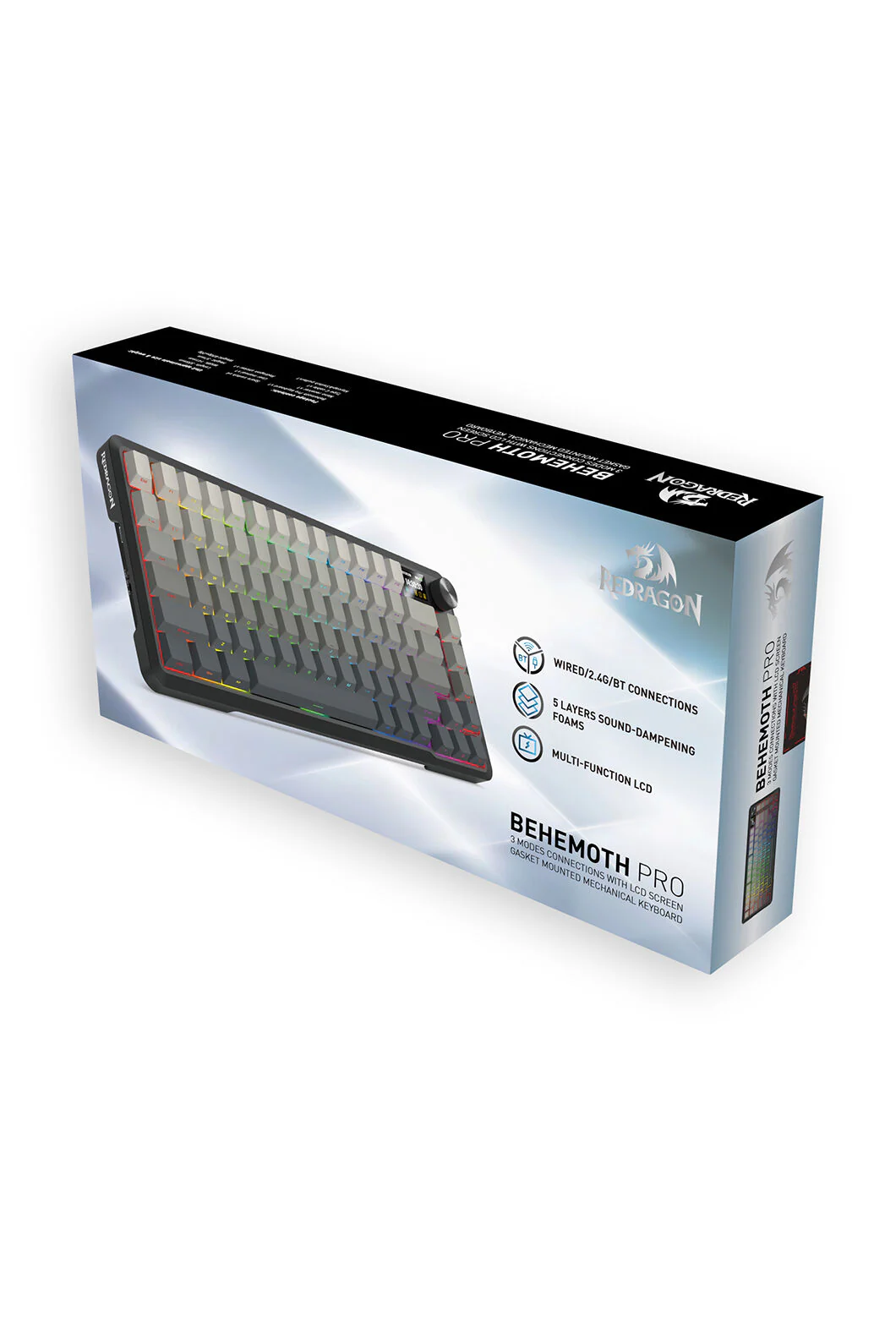 Redragon K724-PRO BEHEMOTH Black 75% Gasket Tri-Mode Mechanical Gaming Keyboard - Image 13