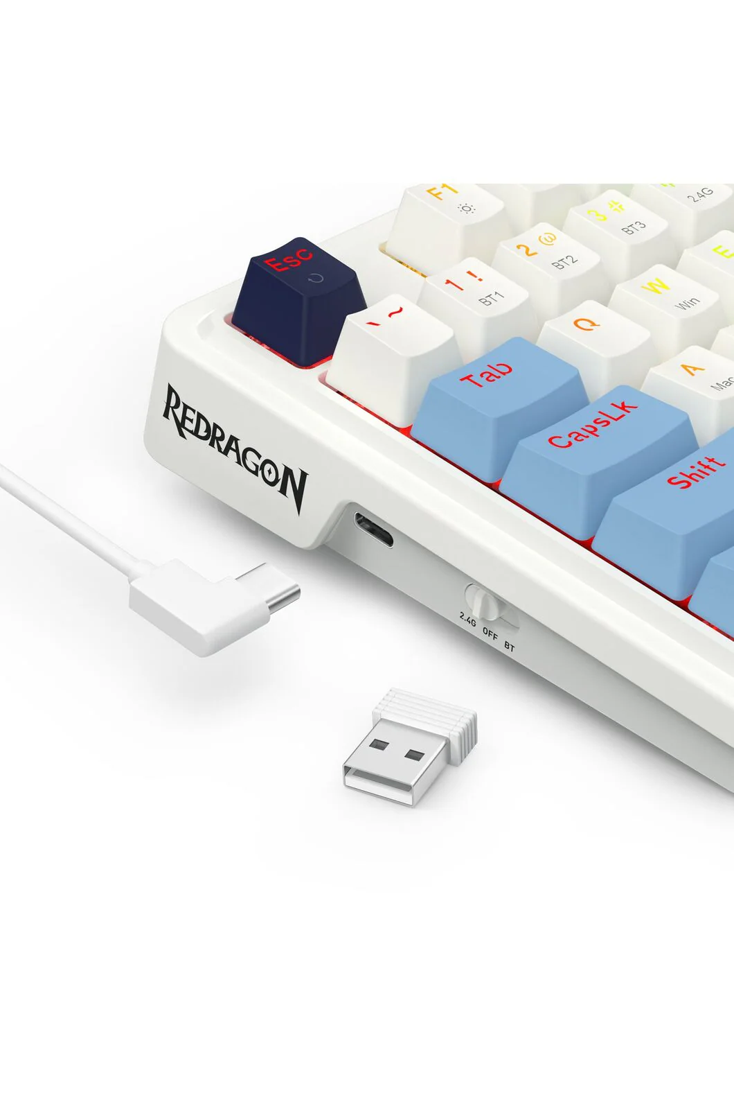 Redragon K728WBB RGB Pro Antonium Pro White TKL Gasket Wireless Mechanical Keyboard - Image 7