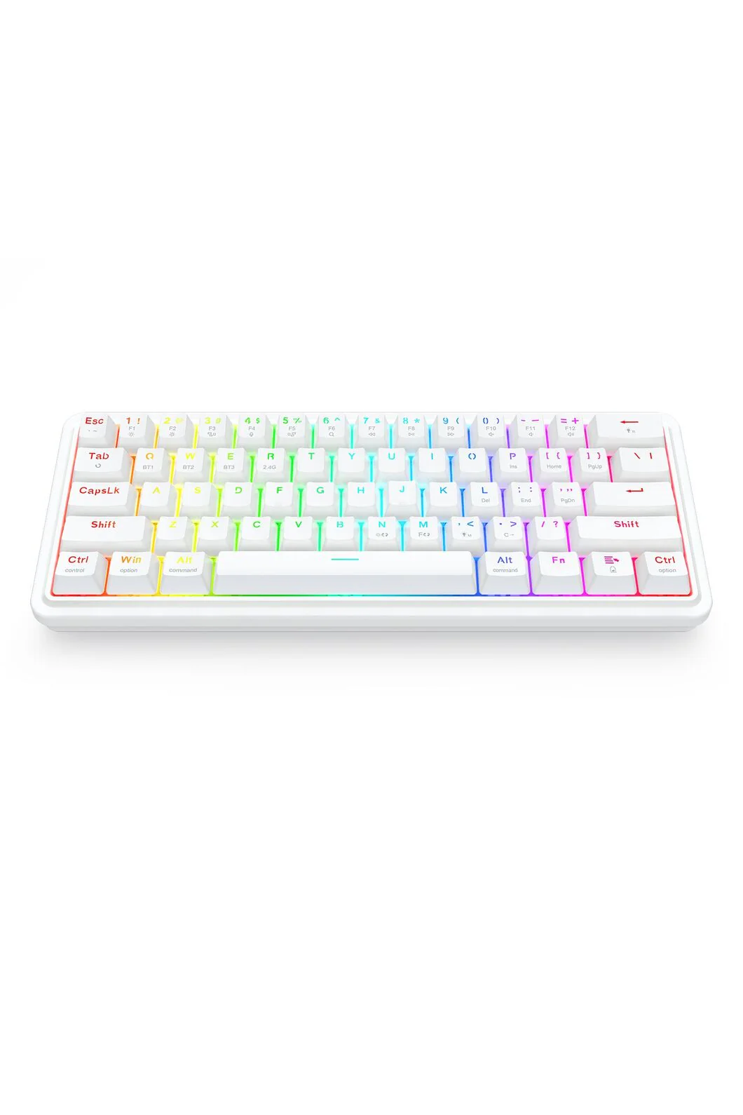 Redragon K730W RGB Pro Draconic V2 White 60% Gasket Wireless Mechanical Keyboard - Image 2