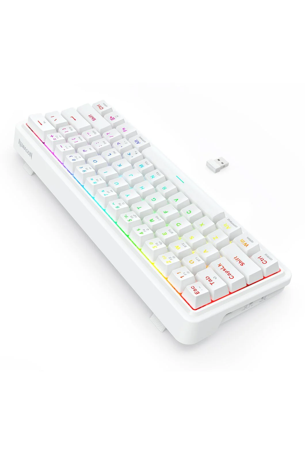 Redragon K730W RGB Pro Draconic V2 White 60% Gasket Wireless Mechanical Keyboard - Image 4