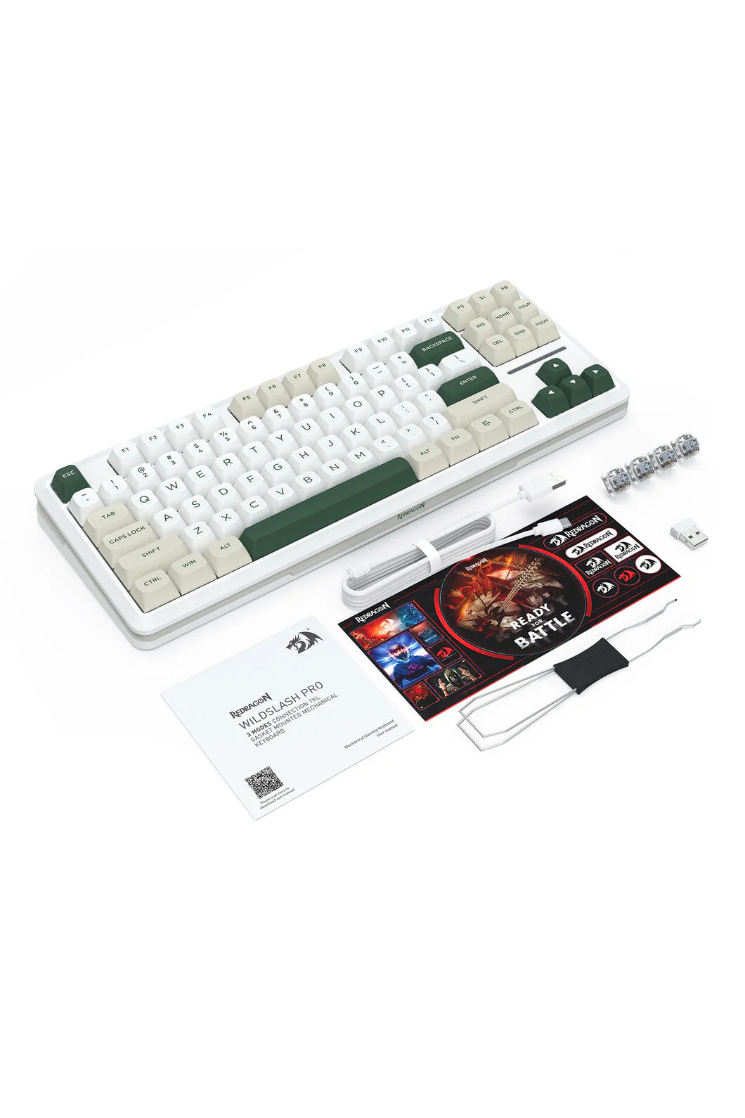 Redragon K734WCG RGB Pro Wildslash White TKL Gasket Wireless Mechanical Keyboard - Image 11