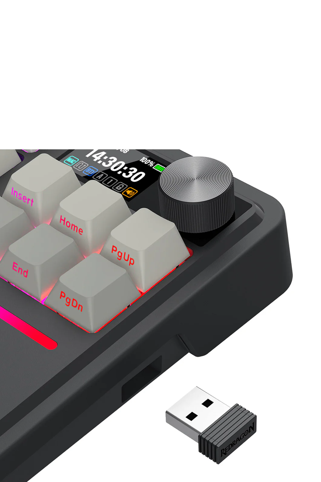 Redragon K743SP-RGB-PRO Antonium LCD Black 75% Customisable RGB Mechanical Gaming Keyboard - Image 10