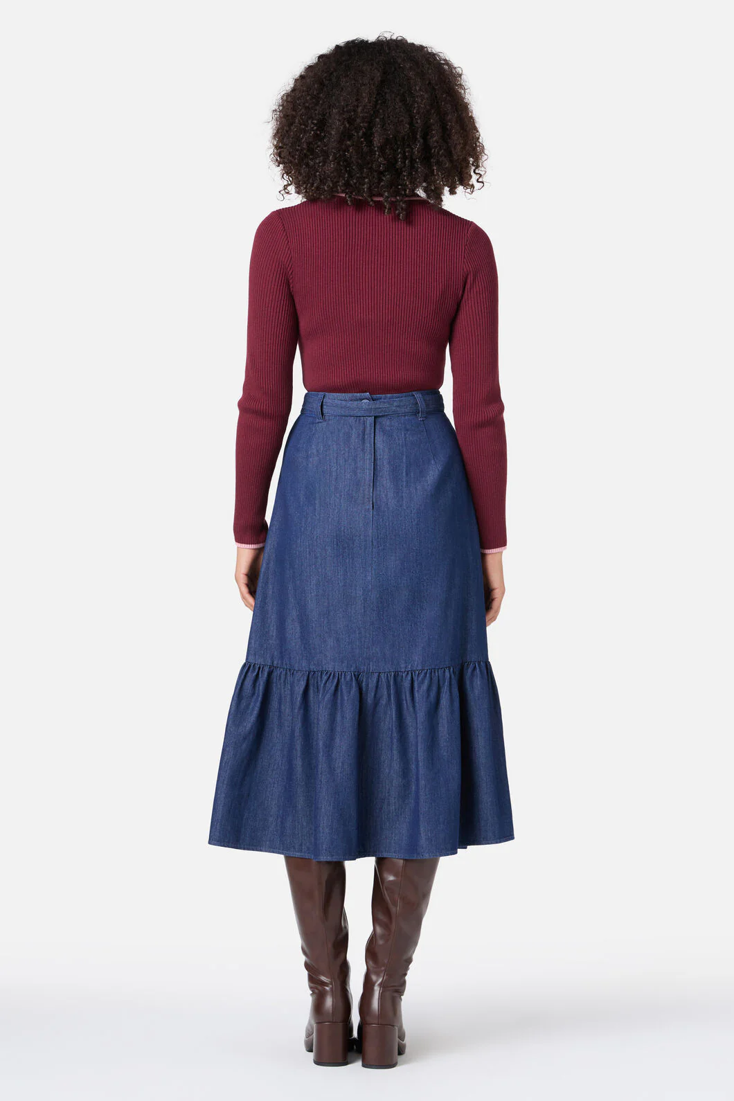 Kara Denim Midi Skirt - Image 5