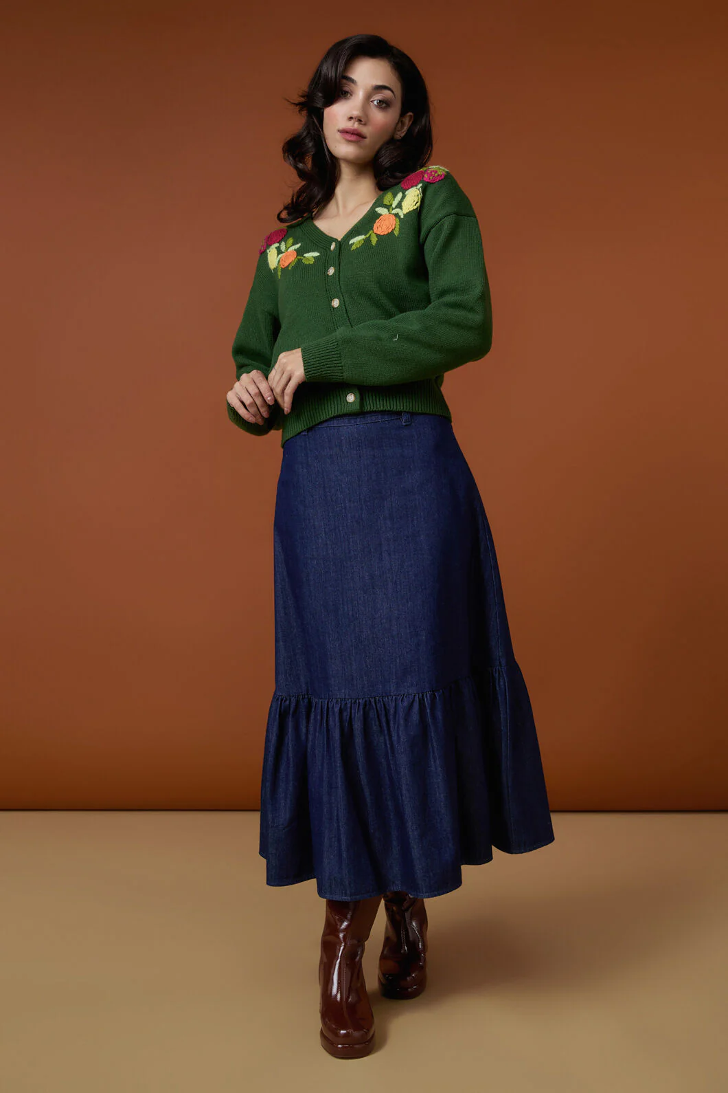 Kara Denim Midi Skirt - Image 8