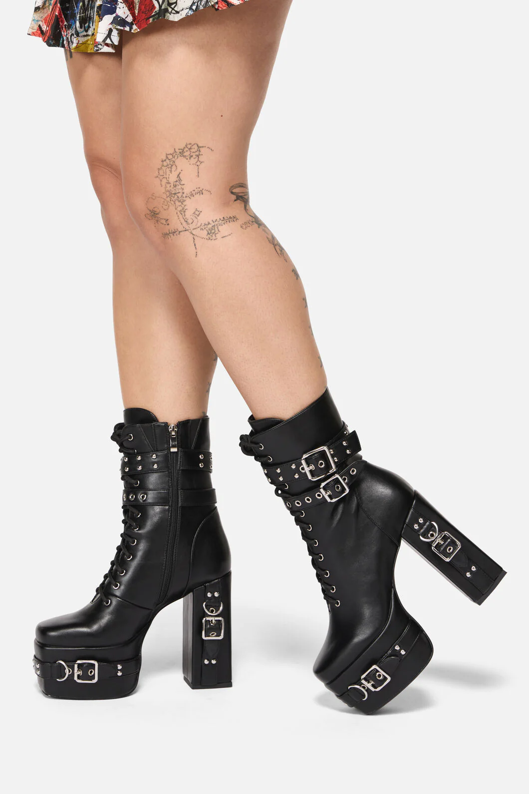 Lace Up Strappy Boots