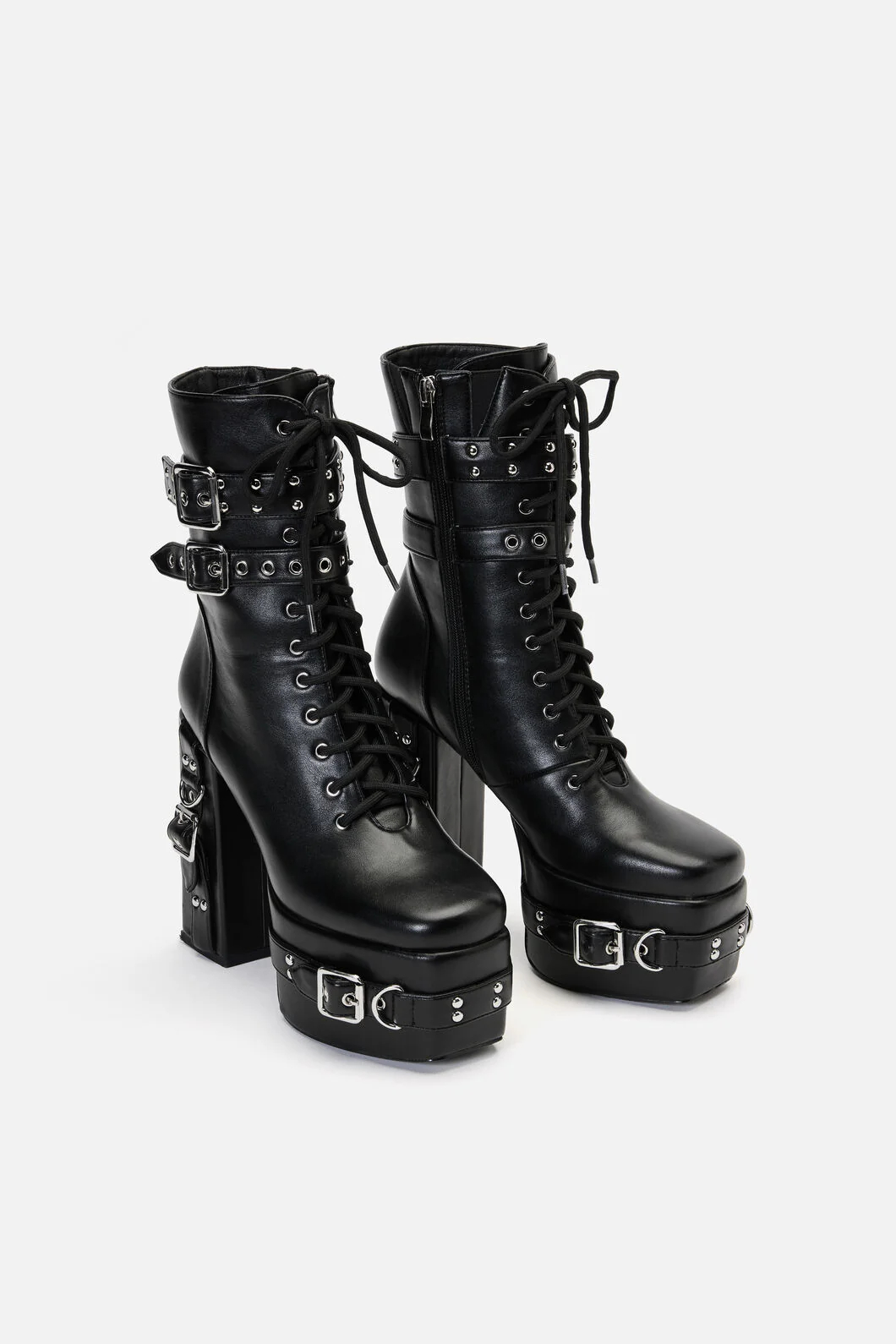 Lace Up Strappy Boots - Image 2