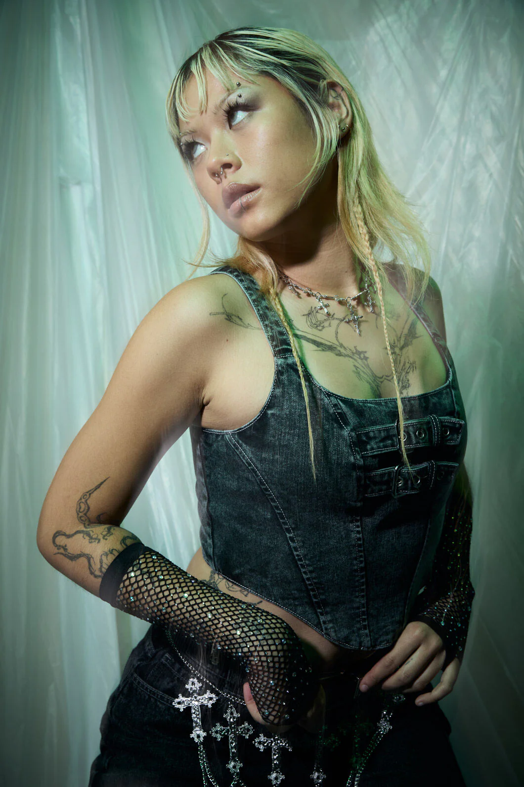 Laneway Acid Wash Belt Corset Top - Image 7