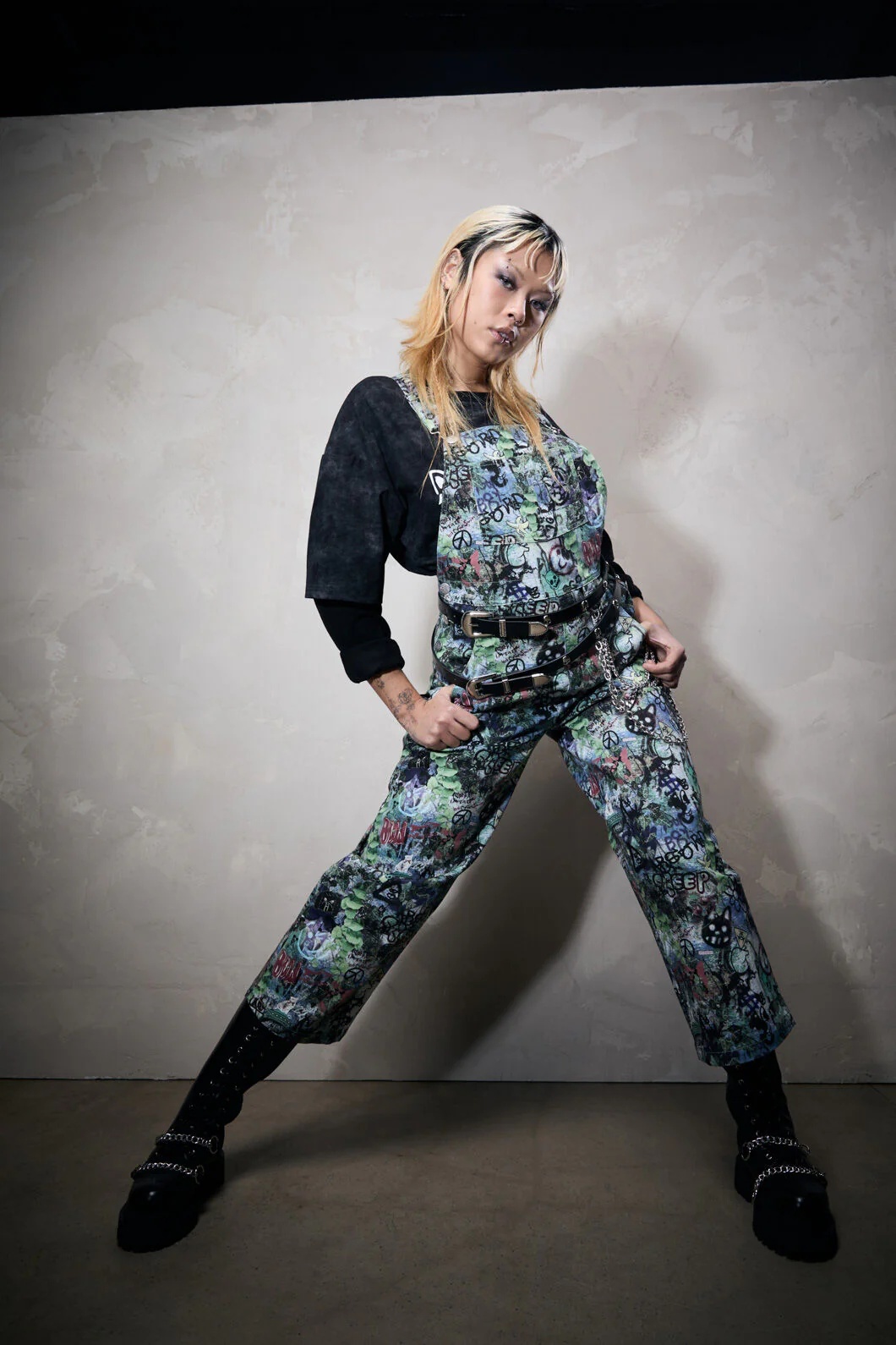 Laneway Print Drill Overalls - Image 2