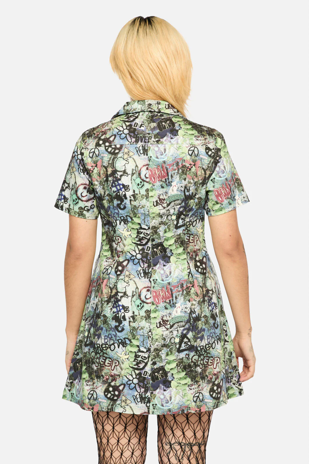 Laneway Zip Print SS Skater Dress - Image 3