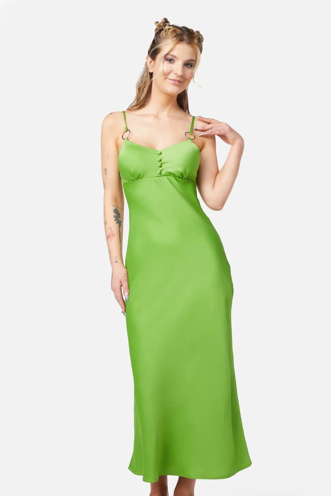 Lizzie Satin Bias Cut Dress - Image 3