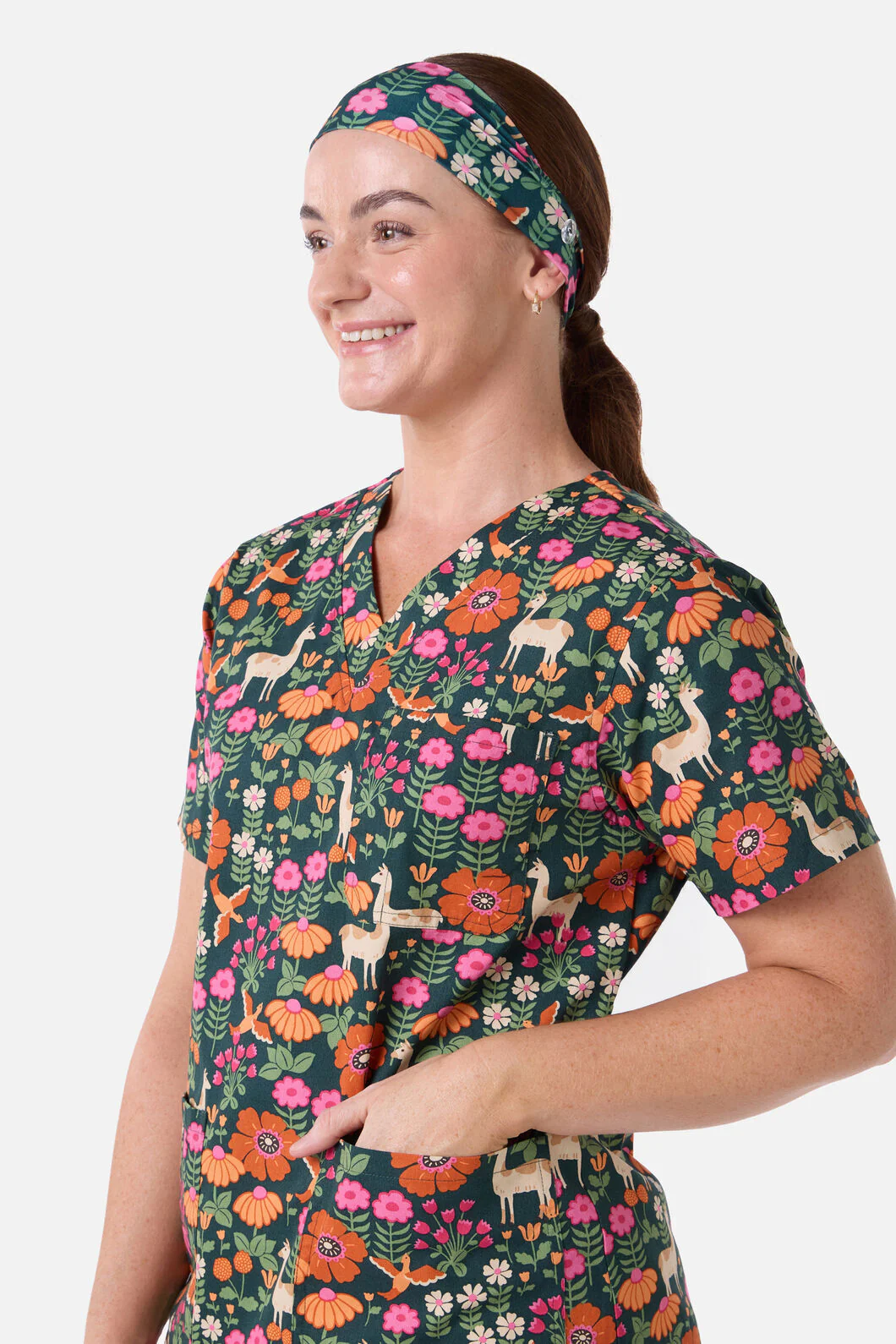 Llama & Bird Scrub Headband