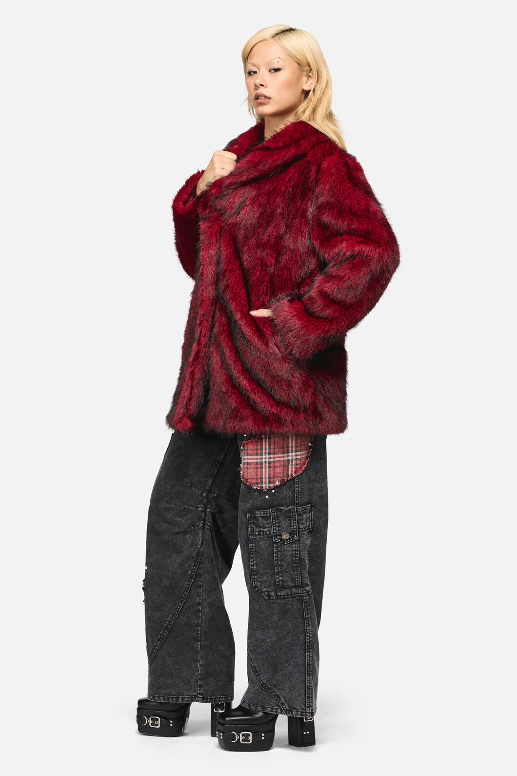 Louve Faux Fur Lined Coat - Image 6