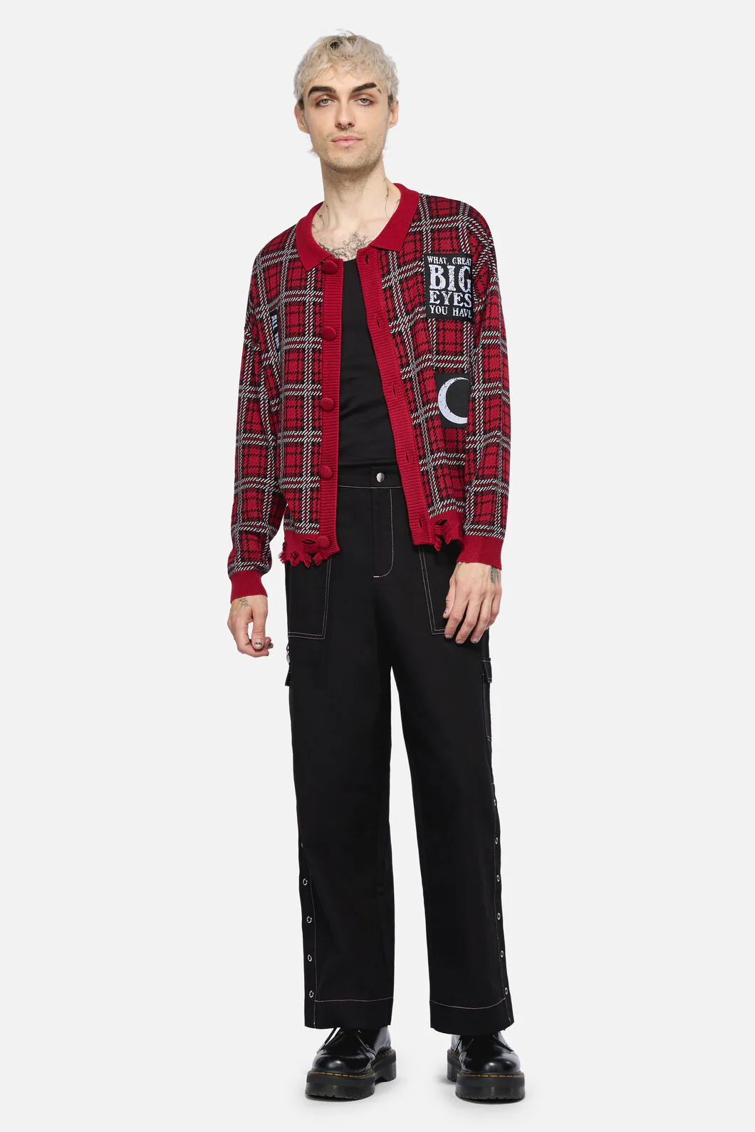 Louve Tartan Distressed Cardi - Image 4