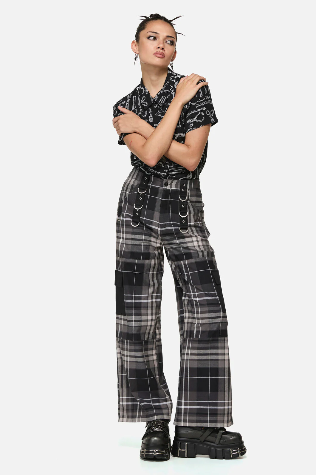 Lovett Goth Tartan Cargo Pant