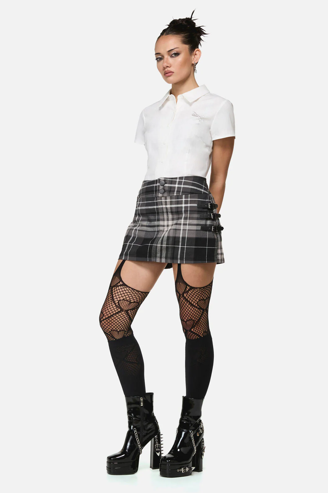 Lovett Goth Tartan Skort - Image 5
