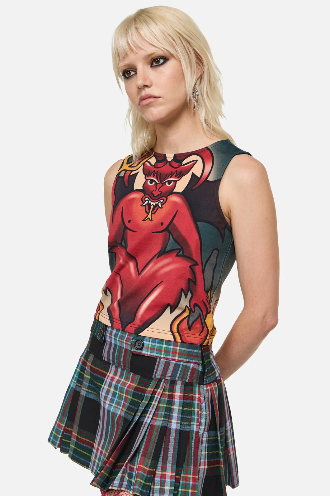 Lucifer High Neck Goth Tank Top - Image 2