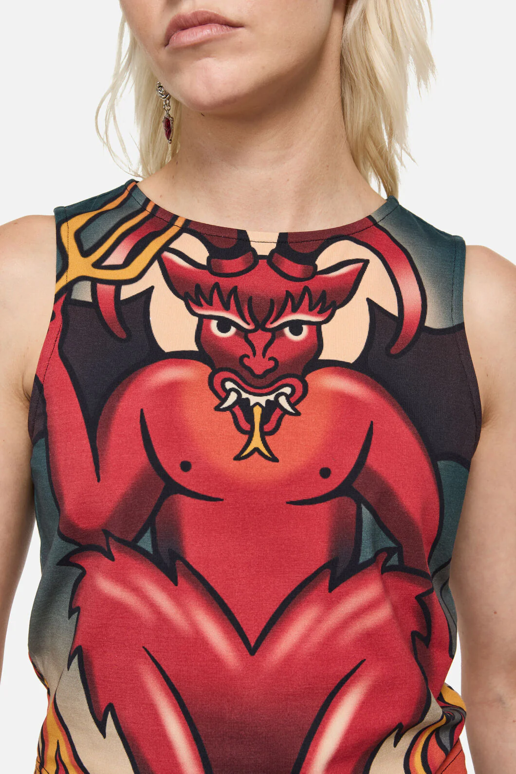 Lucifer High Neck Goth Tank Top - Image 5