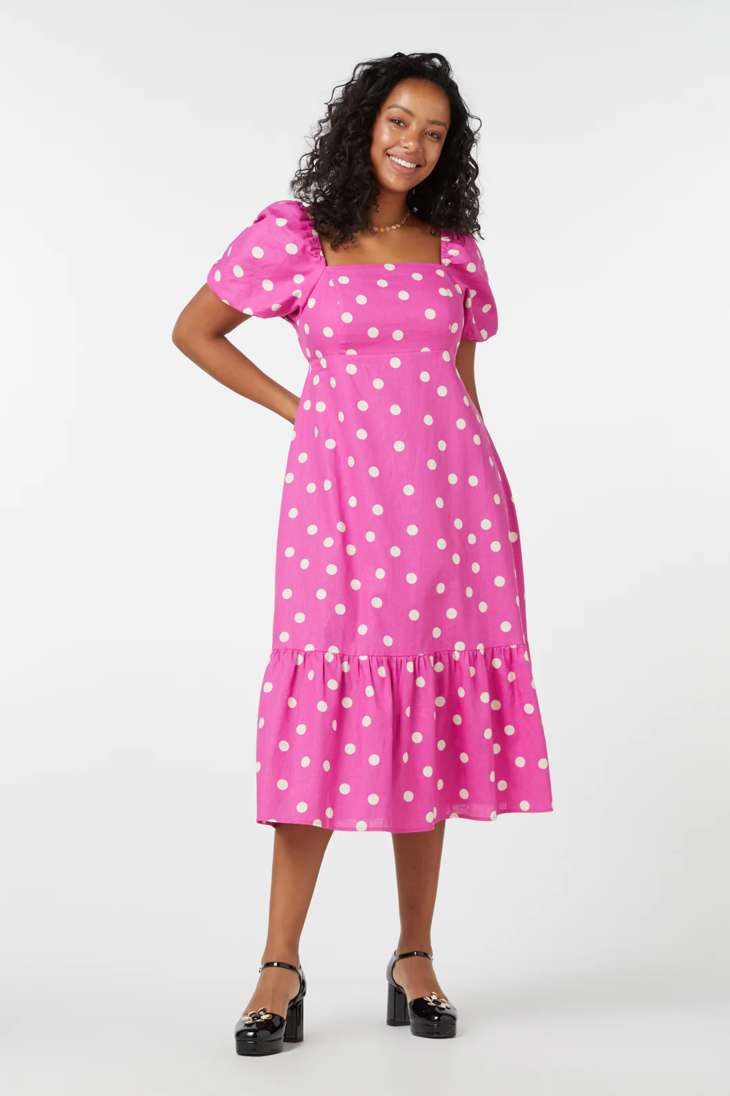 Lucy Polka Dot Midi Dress - Image 2
