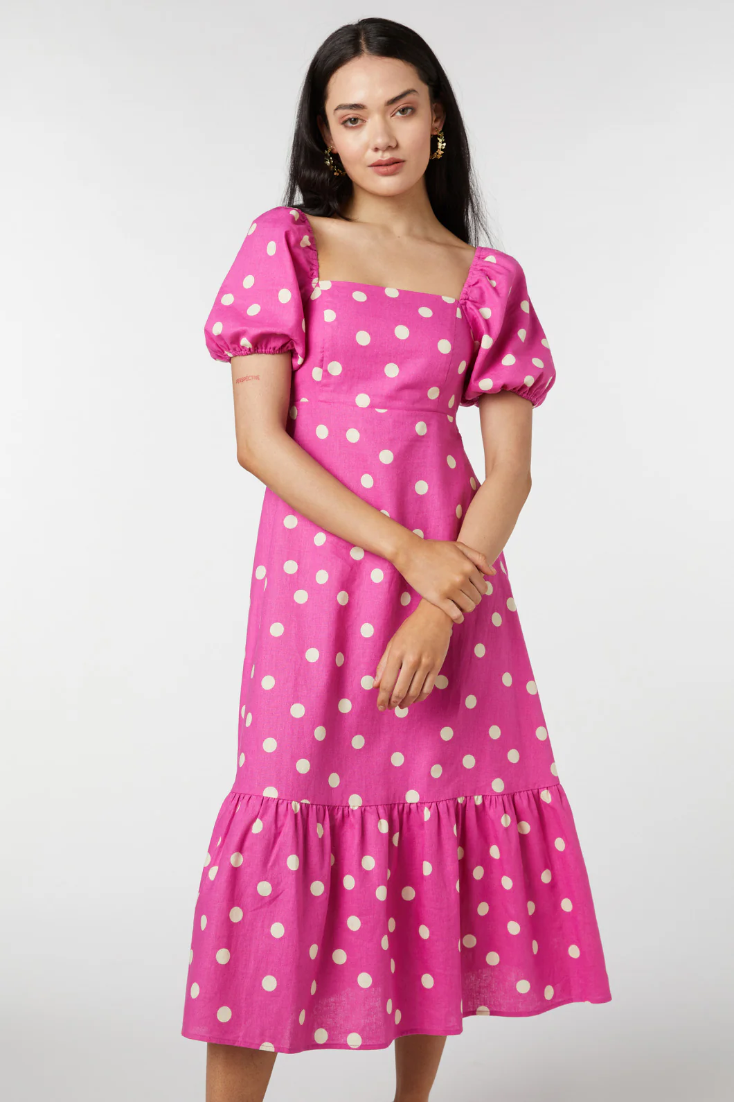 Lucy Polka Dot Midi Dress - Image 3