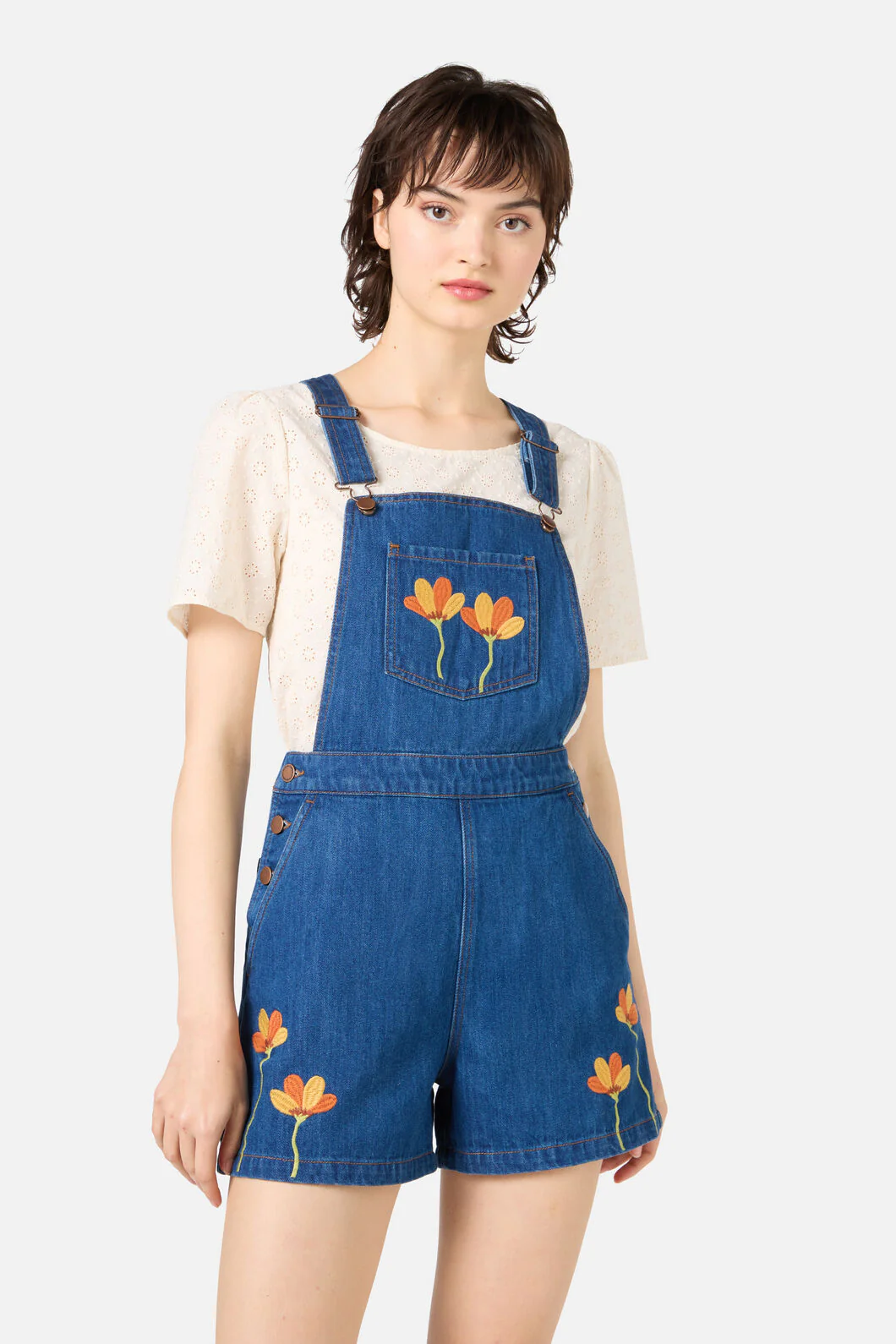 Lulu Embroidered Short Overall