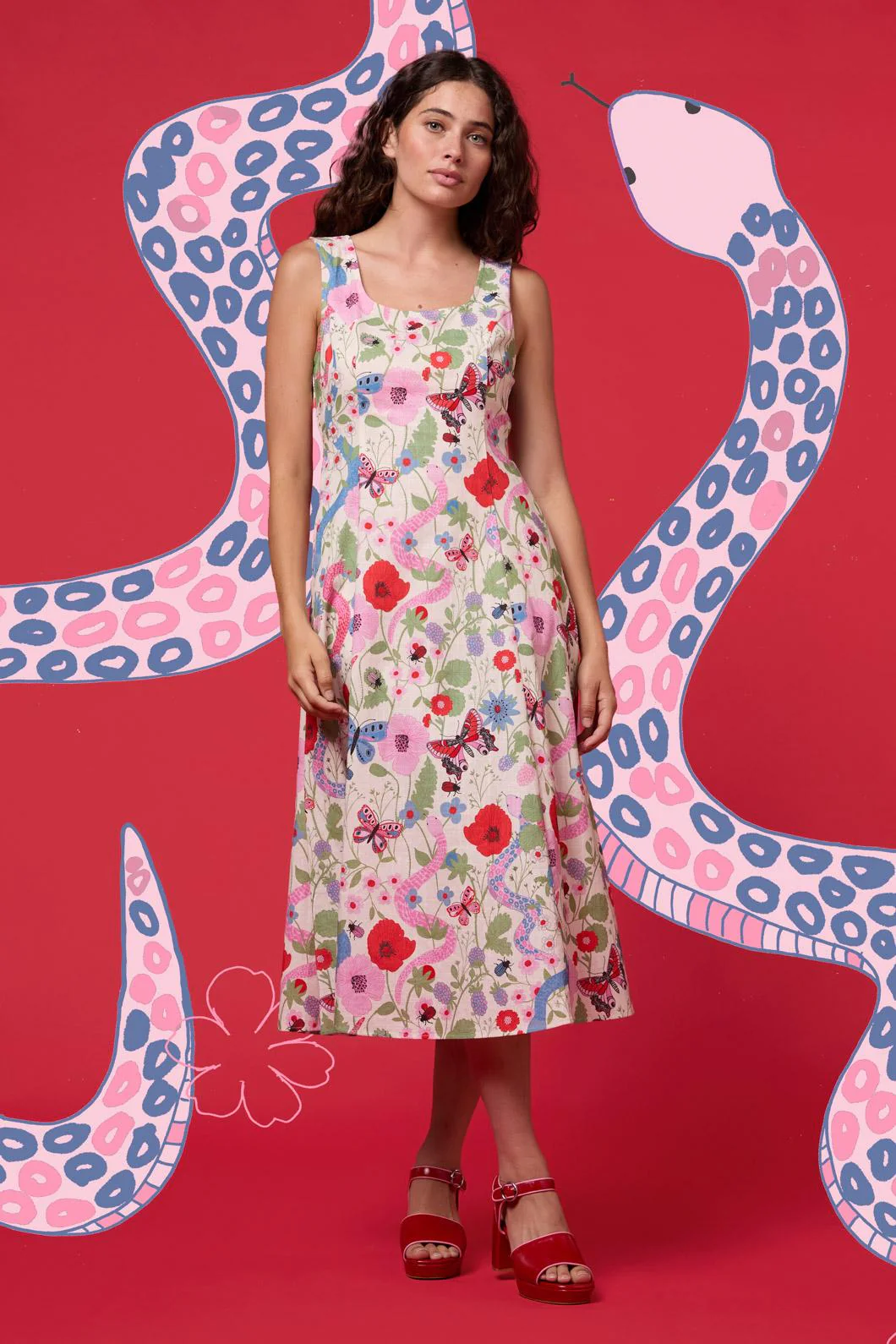 Luna Snake Midi Dress - Image 2