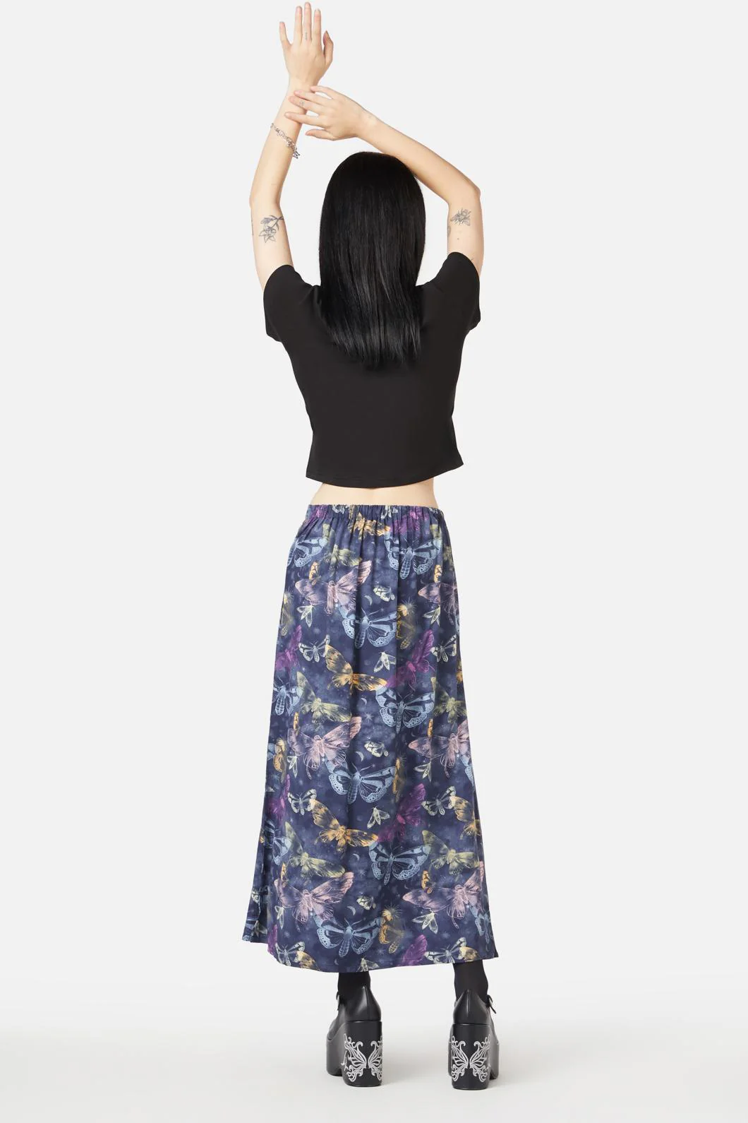 Lunar Moth Print Maxi Skirt - Image 4